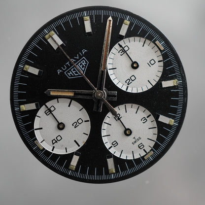 Heuer Autavia Dial & Hand Set  For Ref. 2466 Genuine Valjoux 72